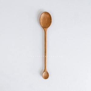 Cucchiaio a doppia testa, cucchiaio dosatore a due teste per condimenti, caffè, cucchiaio di legno con manico lungo a due facce, utensili da cucina per mescolare e servire