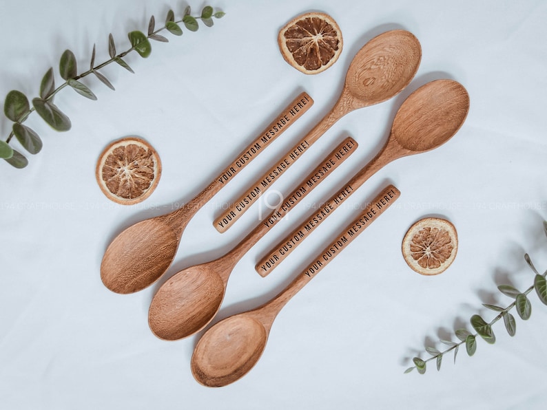 A personalized custom eco-friendly wooden spoon and fork are must-haves in any kitchen. This is the perfect Christmas gift for your girl