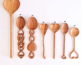 Wooden Heart Spoon Personalized Gift for Her Wedding Party Favor Bridal Shower Keepsake