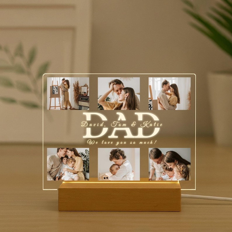 Personalized Photo Night Light: Custom Acrylic LED Table Lamp Desk ...