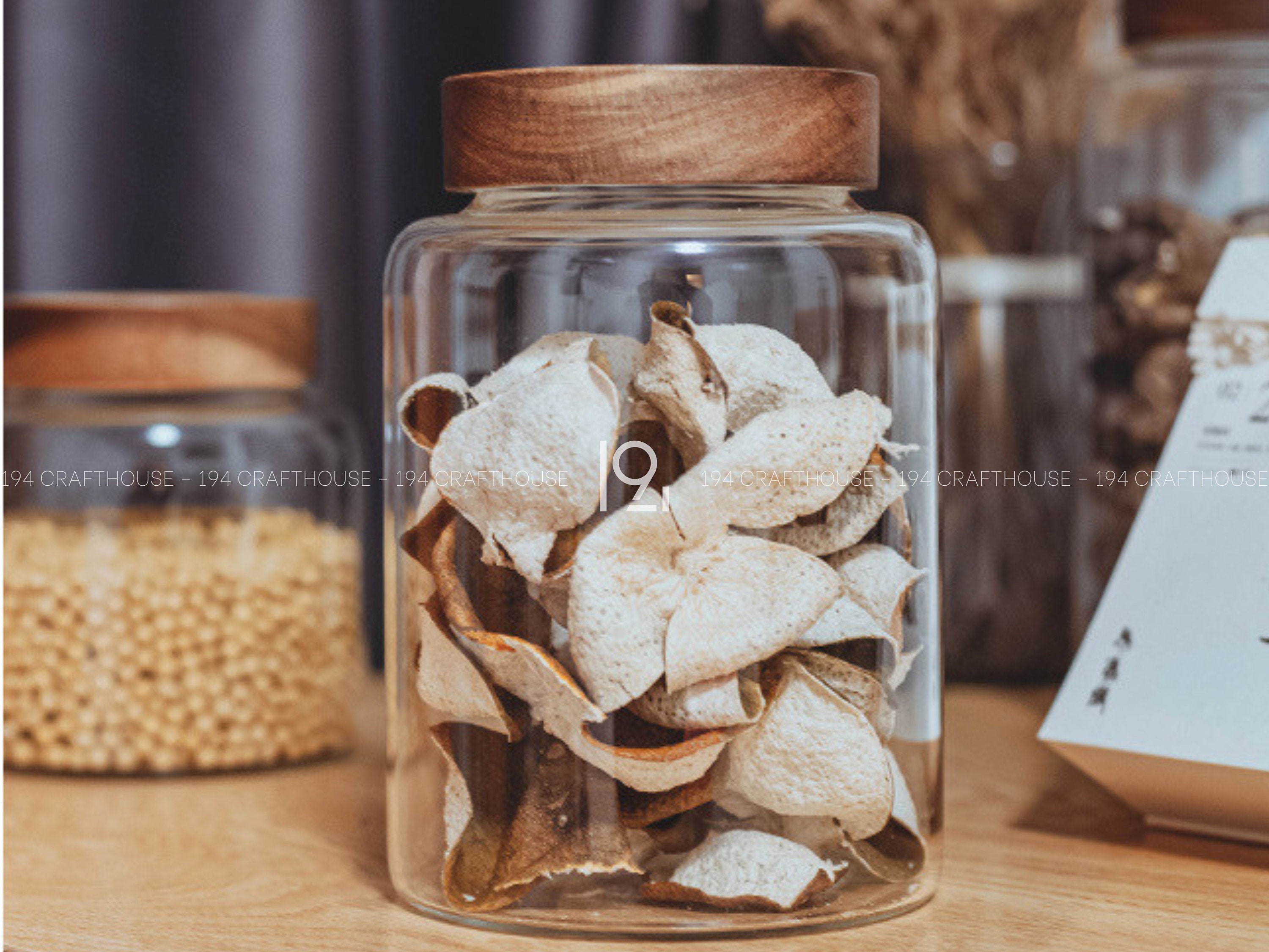 Vetro Contenitore di Conservazione Degli Alimenti Ermetico Vaso di  Stoccaggio di Legno di Vetro Coperchio di