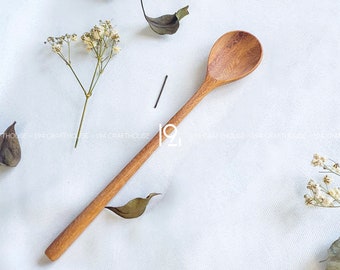 Long Handle Wooden Cooking Spoon, Cocktail Stirring Coffee Scoop Teaspoon Serving Utensils, Korea Custom Family Parting Gift, Bar Decor