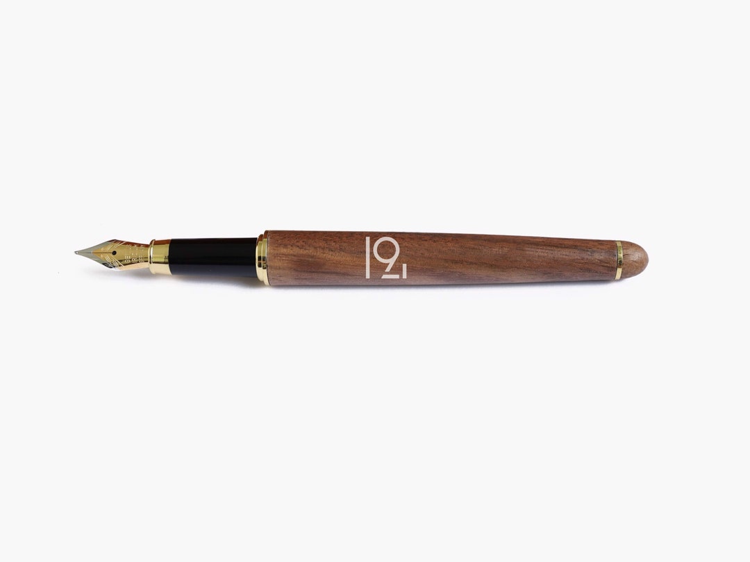 Personalized Wooden Fountain Pen Gift for Him Dad Father, Custom