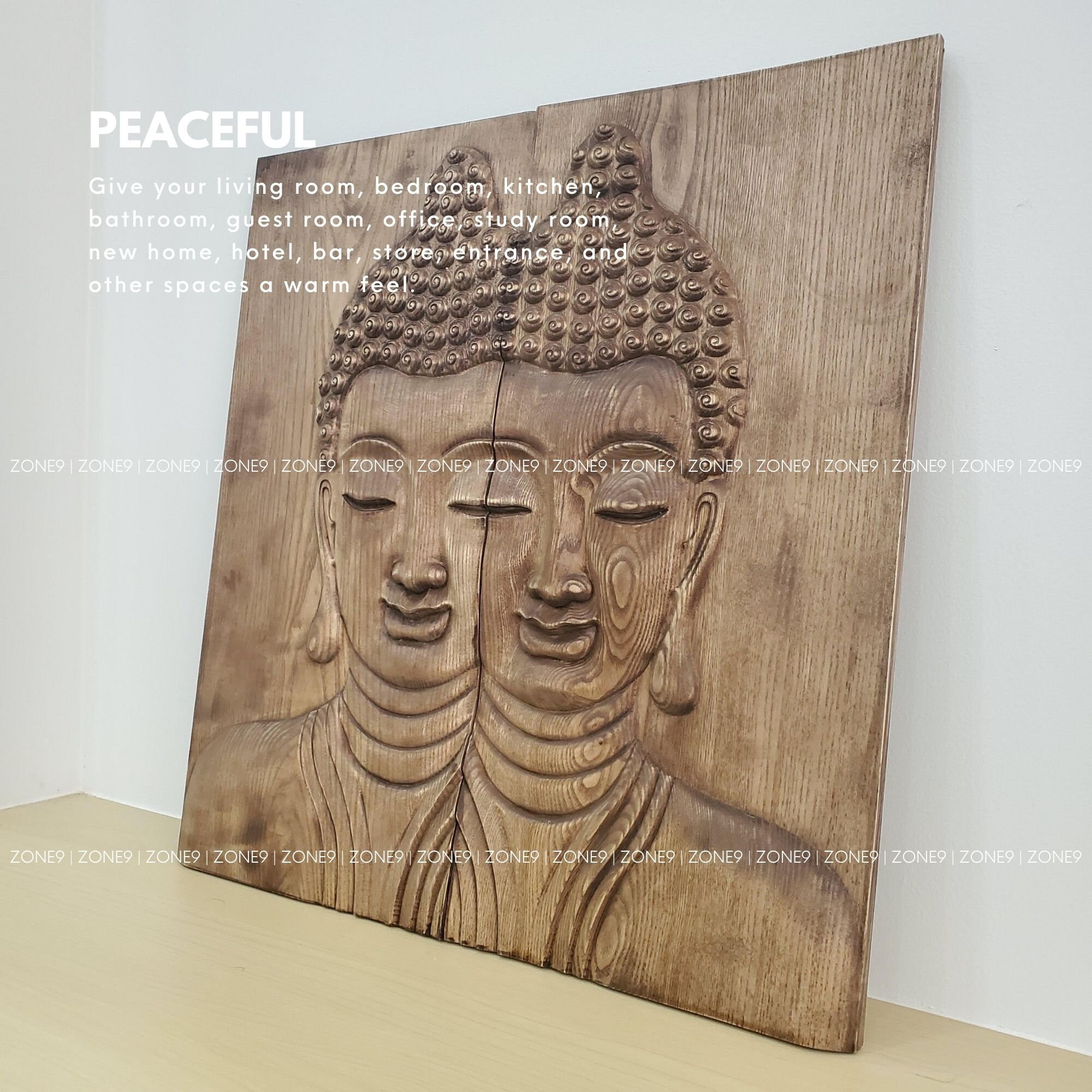 Panel Buddha Wall Art Wood Carving Buddha Statue Wall Etsy