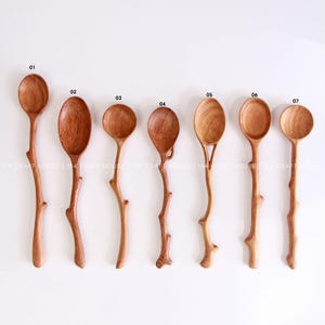 Long Handle Tea Spoons Personalized Gifts for Tea Coffee Lover, Wooden Drinking Stirring Serving Utensils Barware, Farmhouse Home Decor