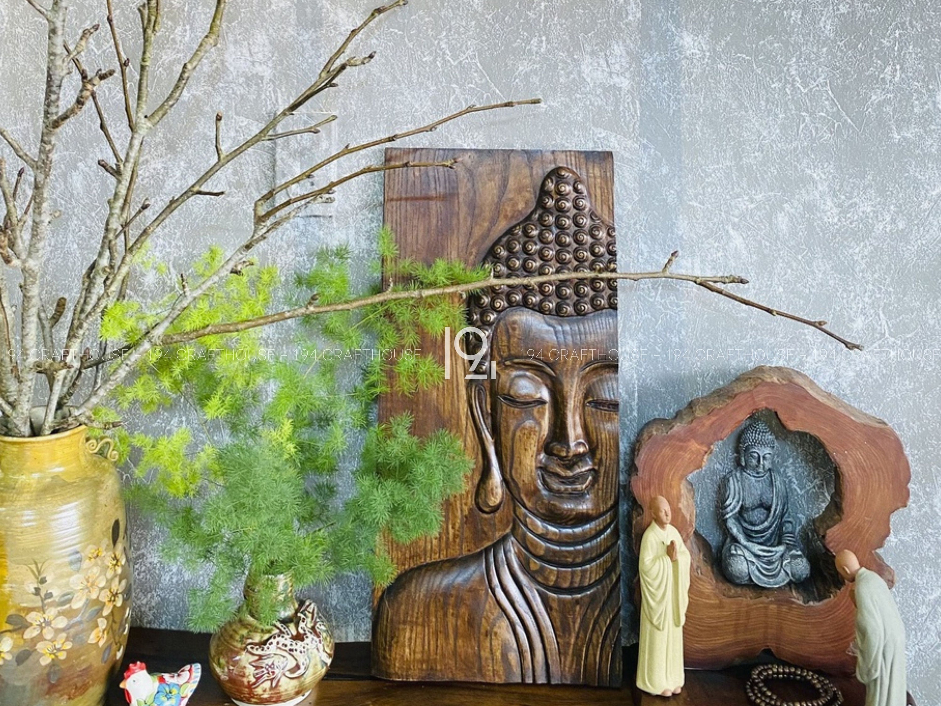 Wood Buddha Relief Panel Minimalist Wall Art Decor New Home - Etsy