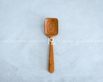 Small Wooden Spoon Engraved Housewarming Gift, Mini Spice Salt Spoon Condiment Scoop, Handmade Teaspoon Coffee, Rustic Kitchen Decor