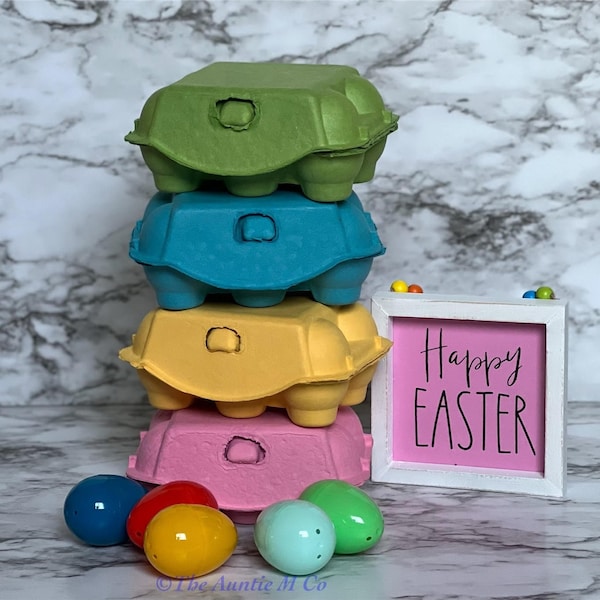 Half Dozen Sized Empty Egg Cartons Pack of 4 Multi-Colored Made of Paper Pulp Easter Treats and Gifts FREE SHIPPING