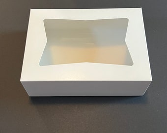 White Bakery Box 8” x 5.75” x 2.5” with Clear Window - 6 PACK - BOX ONLY!