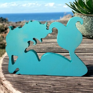Handmade Wood Mermaid: Rustic Coastal Decor