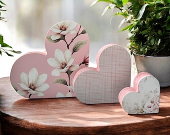 Valentine’s Day Wood Hearts - Cottage Core Style Decor