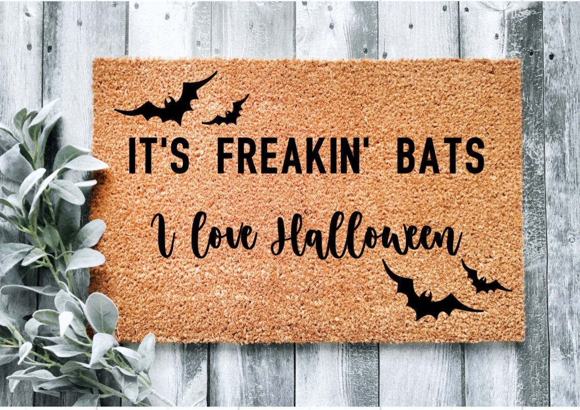 Its Freakin Bats I love halloween bats doormat fall  Etsy