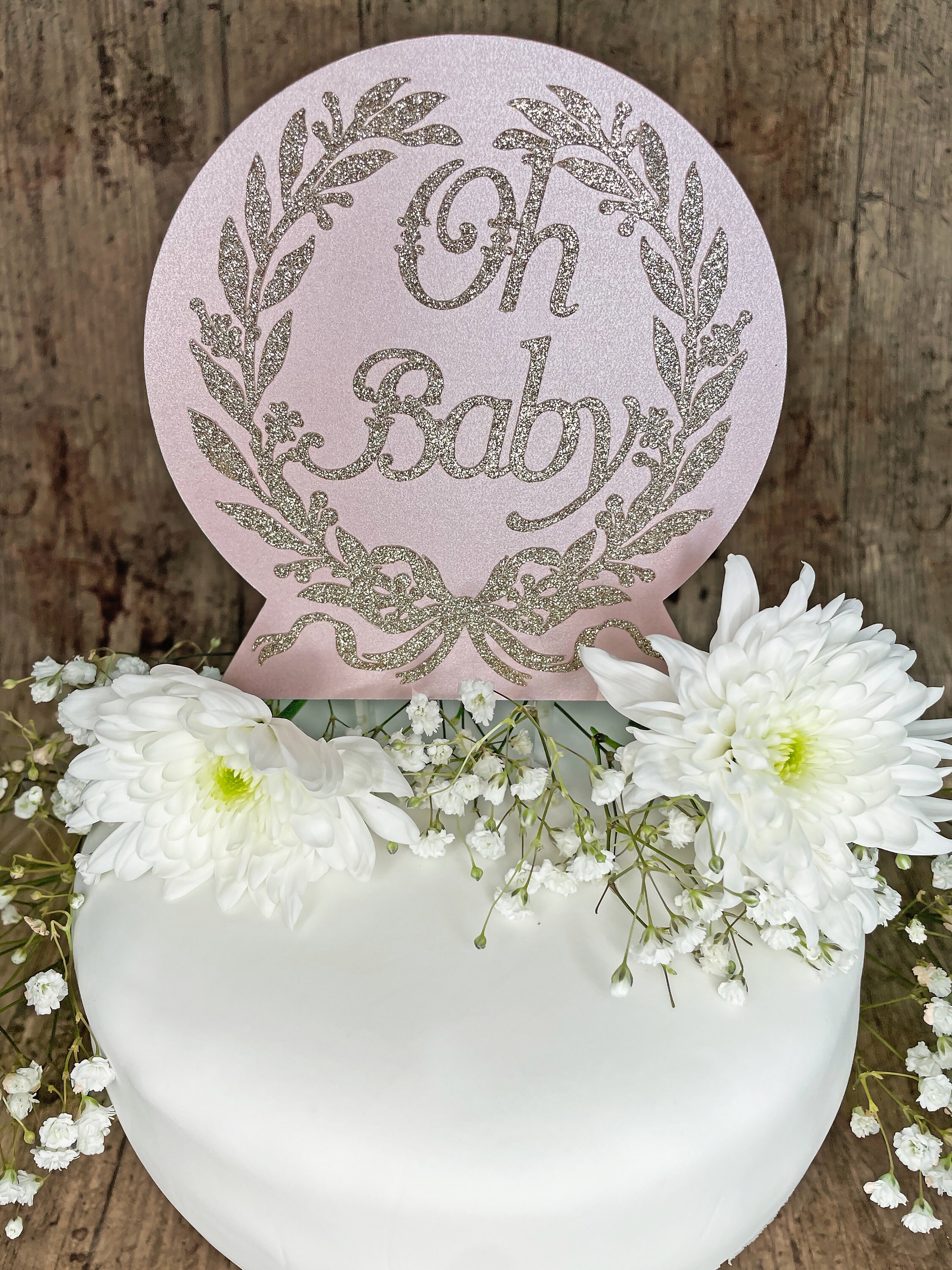 Baby Shower Cake Topper Custom Colours Oh Baby Cake Topper | Etsy