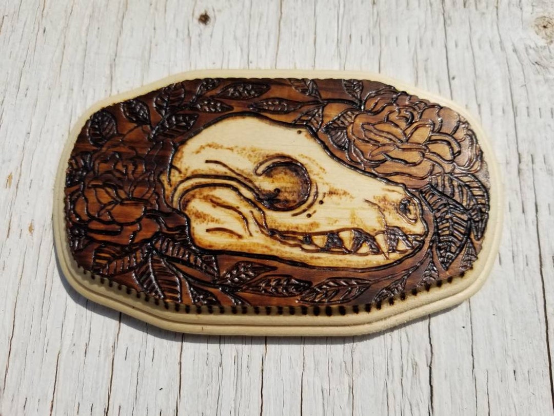 Pyrography on Wood Bat Skull - Etsy
