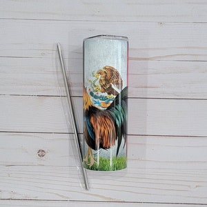Gallo Mexicano 20oz Tumbler, Mexican Roster Tumbler, Gallos, Roster, Bandera Mexico