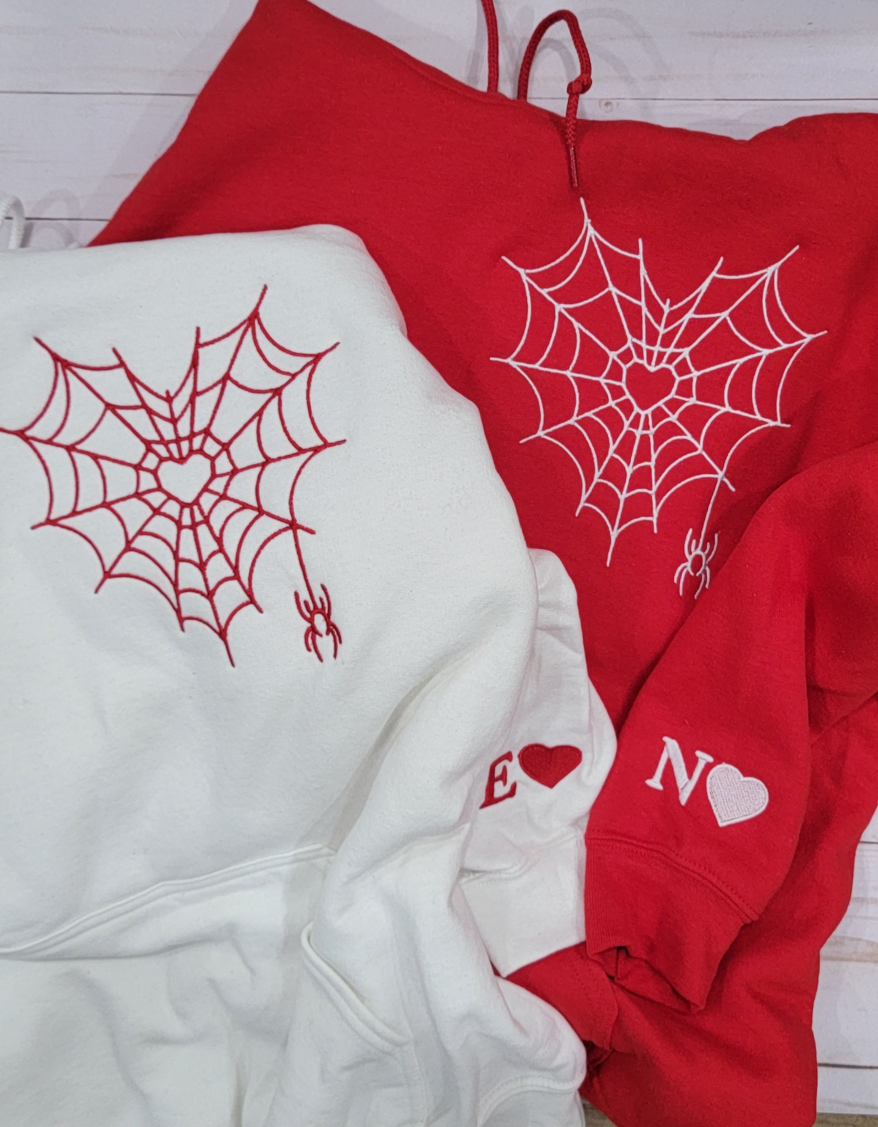 Heart Spider Hoodie and Sweatshirt Personalized With