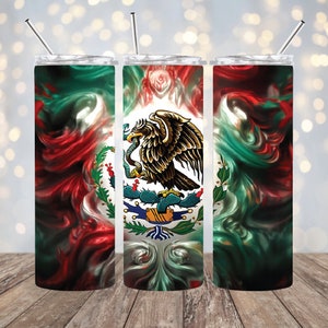 Mexican Patriotic 20 oz Sublimation Tumbler, Mexico Aguila 20oz tumbler, Latino 20oz Cup