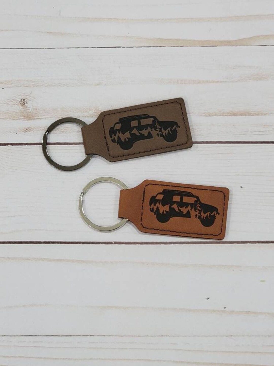 FJ Cruiser Laser Leatherette Rectangle Keychain, FJ Cruiser Keychain