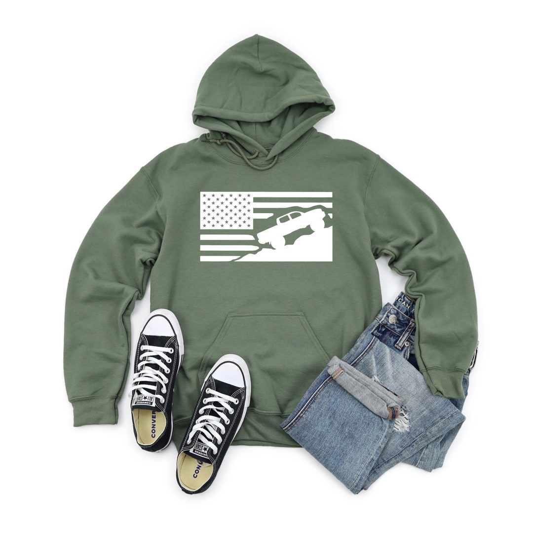 Usa Sweatshirt Men Tacoma American Flag Tire Tread Unisex Heavy