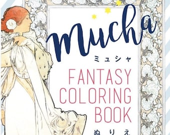 Mucha Coloring Fantasy  Japanese Craft Book Coloring Book illustration