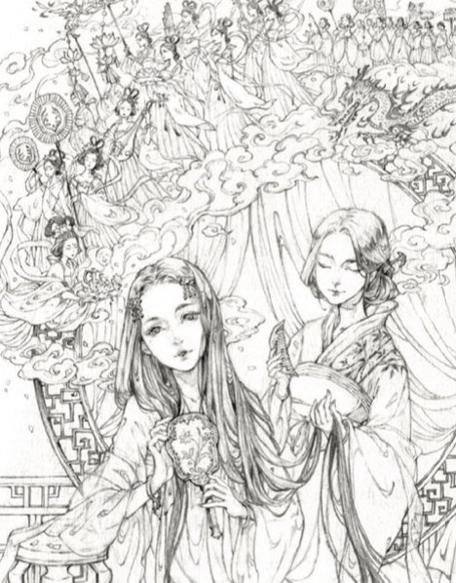 Florescence by Gugeli Find Color Chinese Coloring Book Etsy
