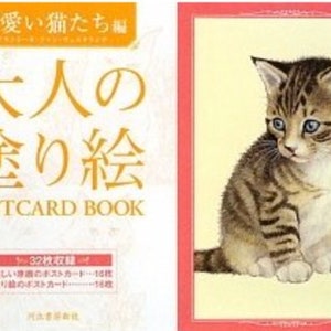 Erwachsene Malbuch POSTKARTEN Ausmalbuch Cute Cats Edition - Japanische Malbuch Illustration