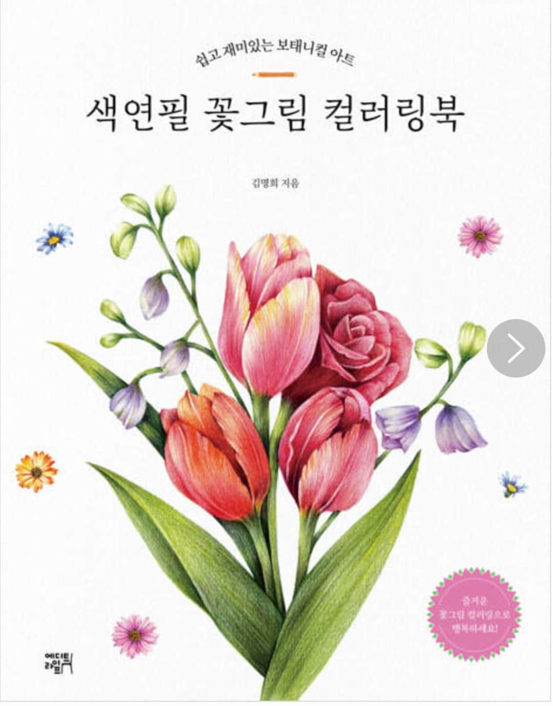 Colored Pencil Flower Drawing Book Easy and Fun Botanical Art Korean