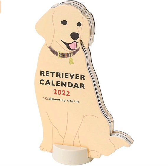 Retriever 2022 Calendar Animal Diecut Calendar Desktop Etsy UK