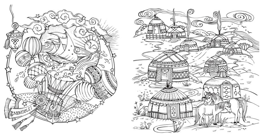 Rita Berman Meine Reise Durch Asien Ausmalen Und Geniessen Etsy