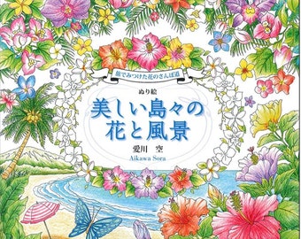 Aikawa Sora Flowers Pathways Found on the Travel - Japanese Coloring Craft Book illustration