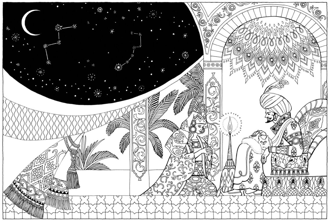 Arabian Night Coloring Book for Sleepless Night - Japanese Coloring ...