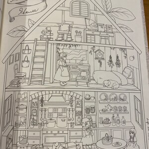 NEW Yumiko Tezuka Doll House Coloring BOOK Japanese Coloring Book Illustration image 4