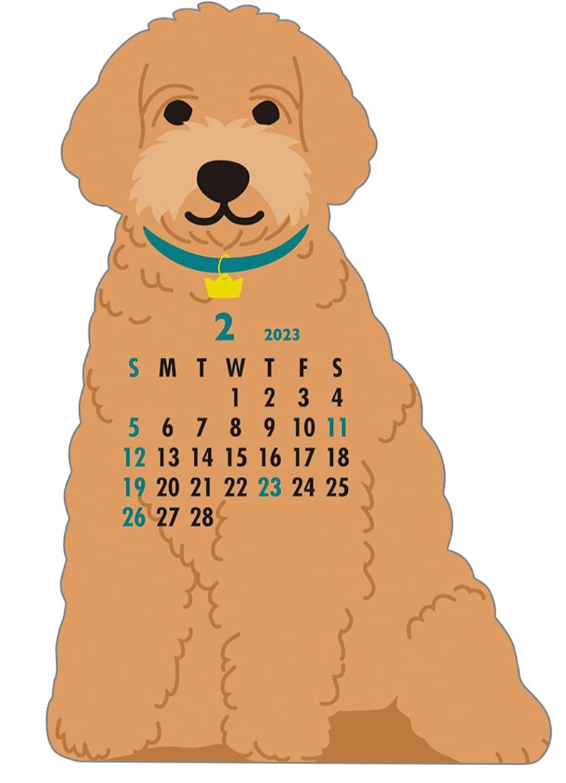 2023 Calendar Animal Diecut Calendar Desktop LABRADOODLE Etsy Australia