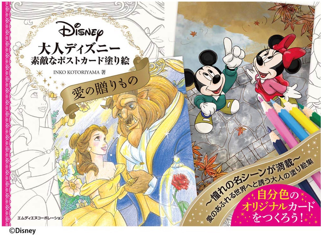 NEW Adults Disney Gorgeous Coloring Lesson Book Fantasy Japanese