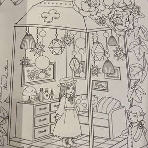 NEW Yumiko Tezuka Doll House Coloring BOOK Japanese Coloring Book Illustration image 5