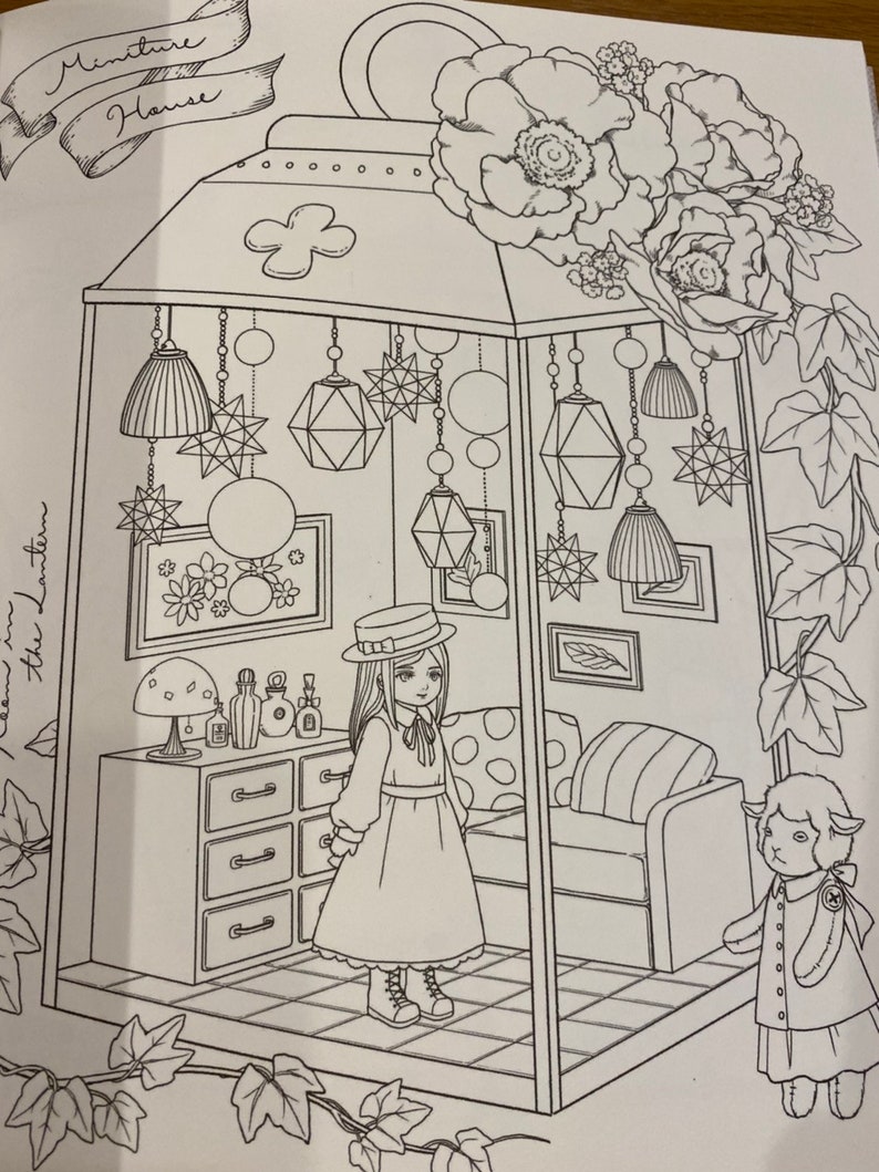 NEW Yumiko Tezuka Doll House Coloring BOOK Japanese Coloring Book Illustration image 5