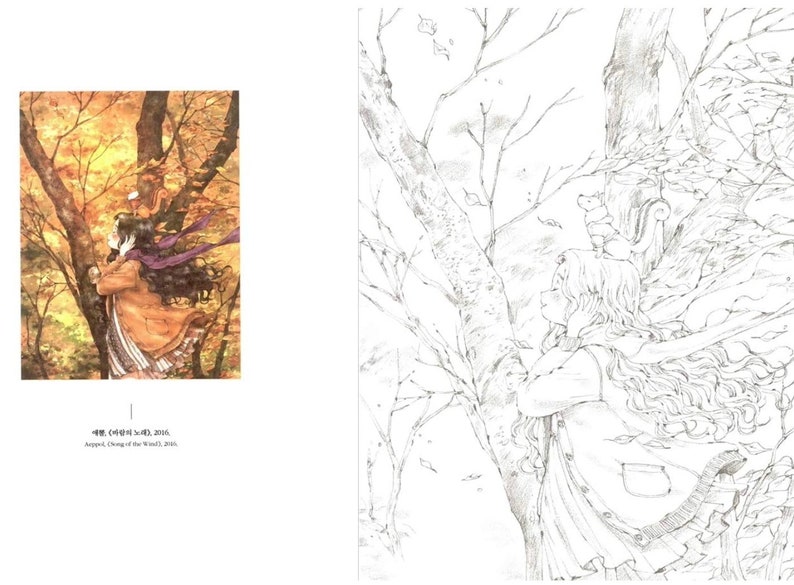 Aeppol Forest Girl's Coloring Book Vol.2 Premium Edition Etsy