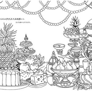 Livre de coloriage de chants de Noël avec de belles histoires Livre de coloriage d'illustrations japonais image 3