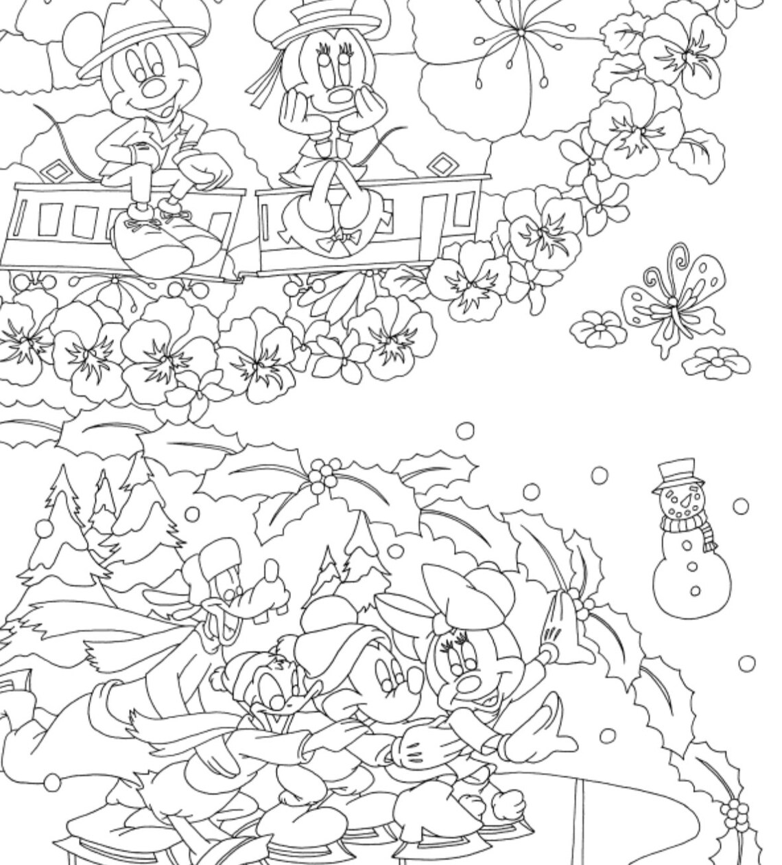 Disney Coloring the Four Seasons Japanese Craft Book Coloring | Etsy