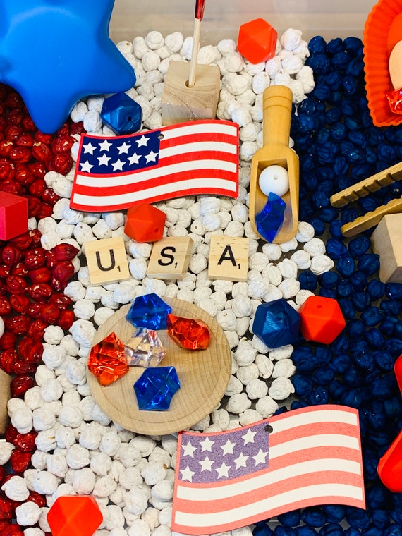 Sensory Bin USA Sensory Bin Memorial Day Sensory Bin