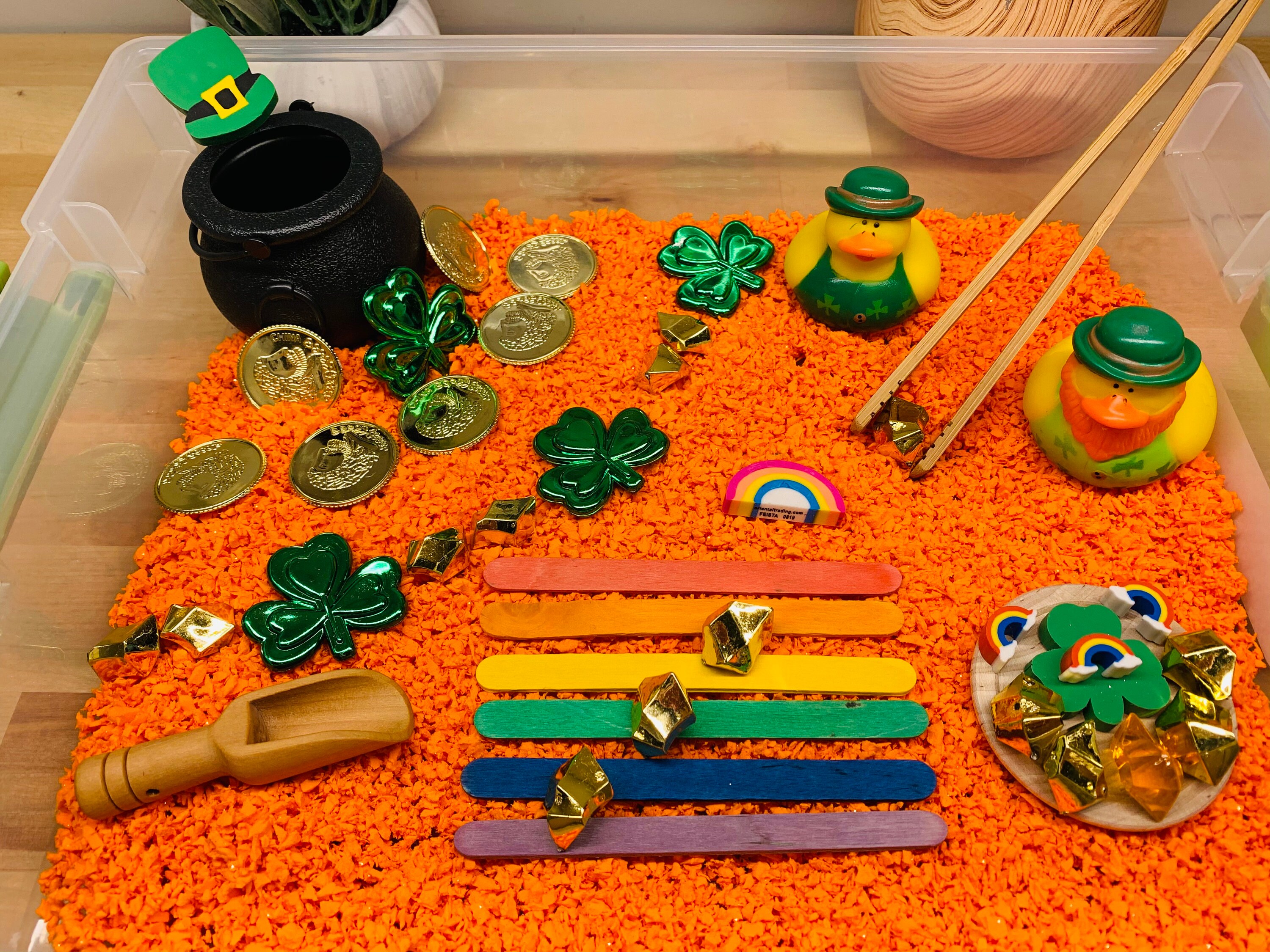 March Sensory Bin St. Patrick's Sensory Bin Leprechaun Etsy