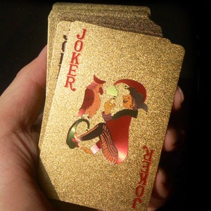 Gold Foil Playing Cards,  24k Gold playing cards, Waterproof Poker Cards for Professional Card Players and Family Games