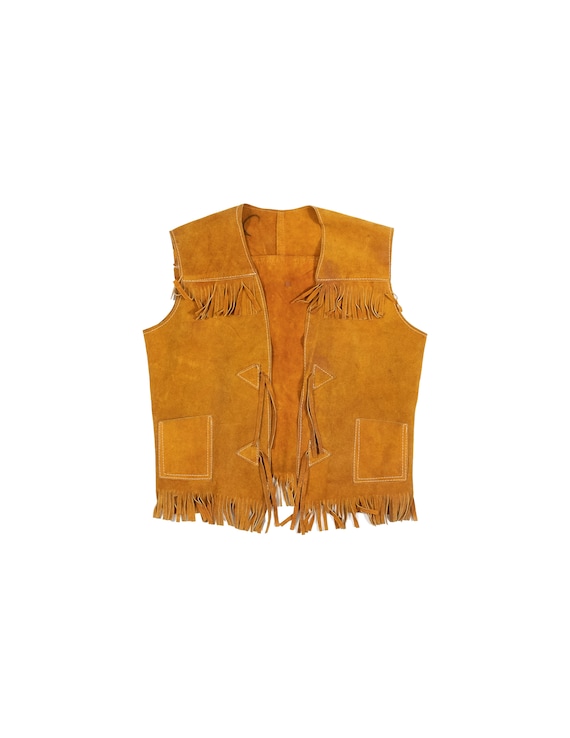Vintage suede leather fringe vest 1970s / 1980s