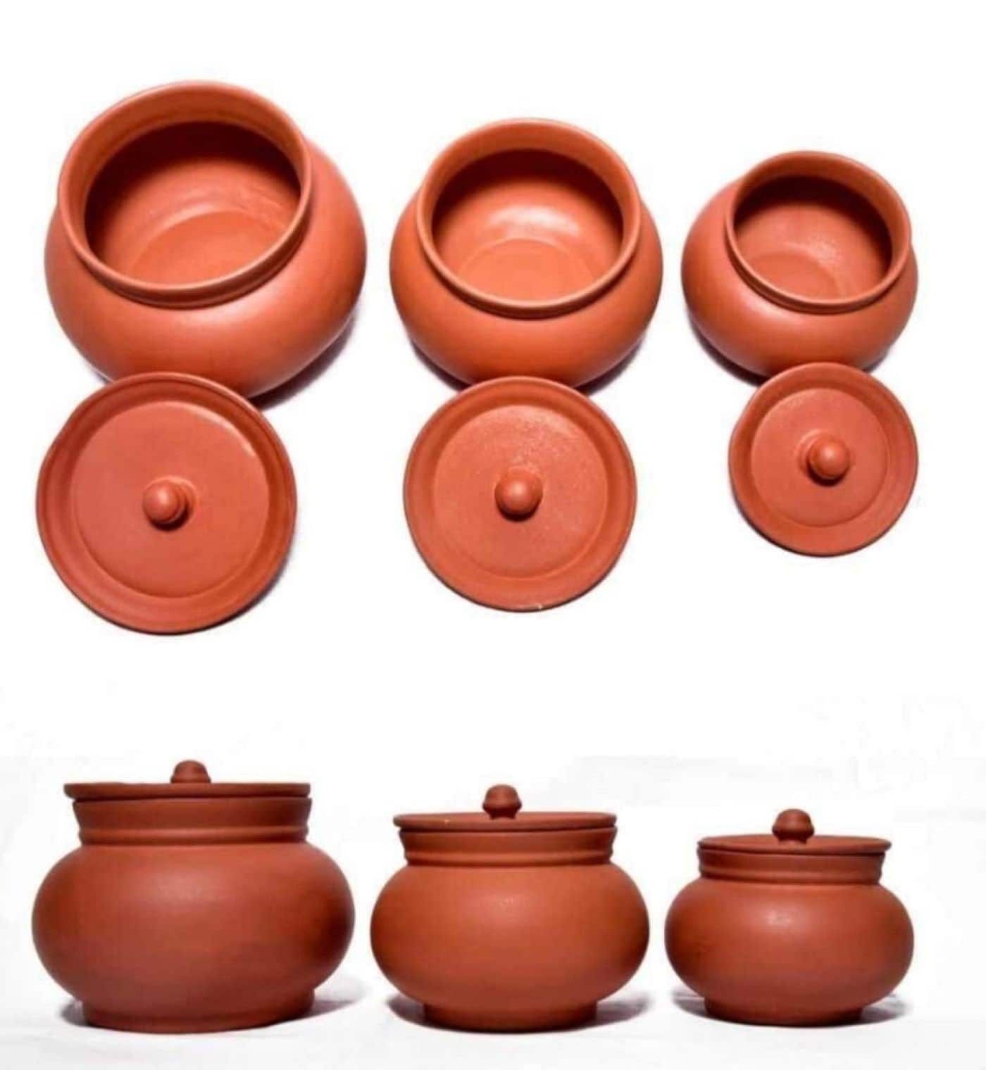 Clay Serving Pot Cooking Pot Yogurt Pot 3pc Set With Cover Etsy