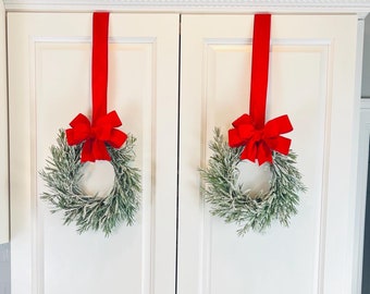 Mini Christmas cabinet wreath, evergreen wreath, small wreath, farmhouse Christmas decoration,holiday wreath,set of mini wreaths,pine wreath