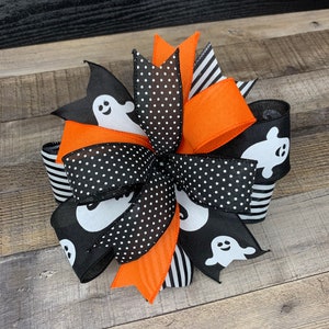 Boo! Details about Halloween Bow Stripes Wreath Bow Orange and Black Polkadots Boo! Details about Halloween Bow Stripes Wreath Bow Orange and Black Polkadots