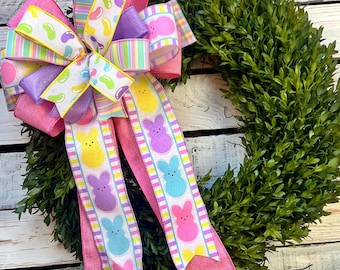 Easter Bow, Easter Bunny Bow, Spring Lantern Bow, Spring Wreath Bow, Easter Wreath, Front Door Wreath, Easter Decoration, Bunny Decoration