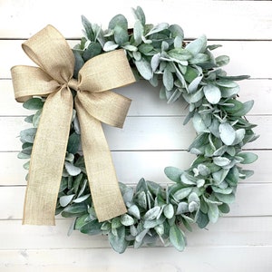 Lambs Ear Burlap Wreath, Farmhouse Wreath, Front Door Wreath, Every day Lambs Ear Wreath, All Season Wreath, Farmhouse Decoration, Indoor