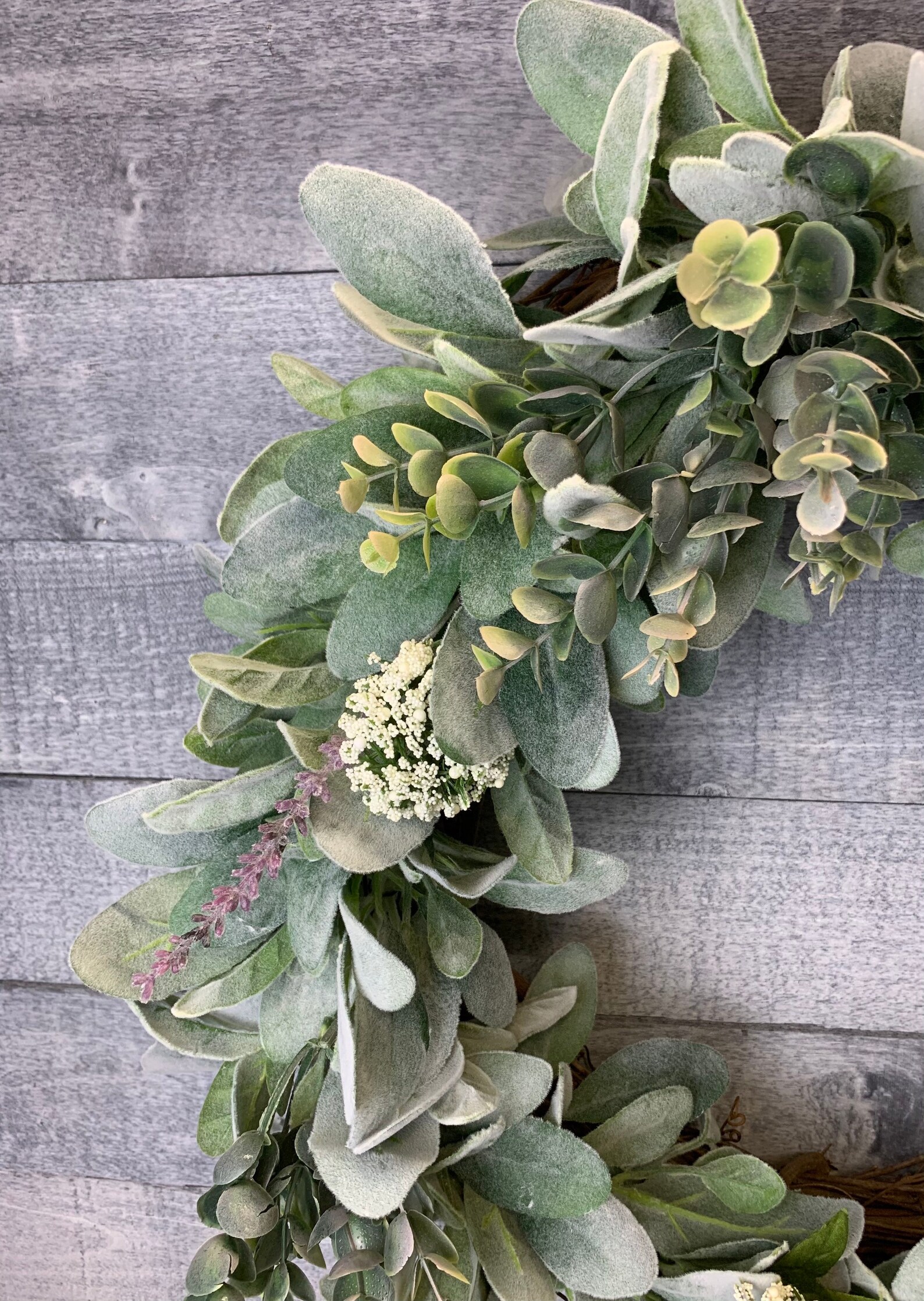 Every Day Wreath Lambs Ear Eucalyptus Wreath Front Door Etsy