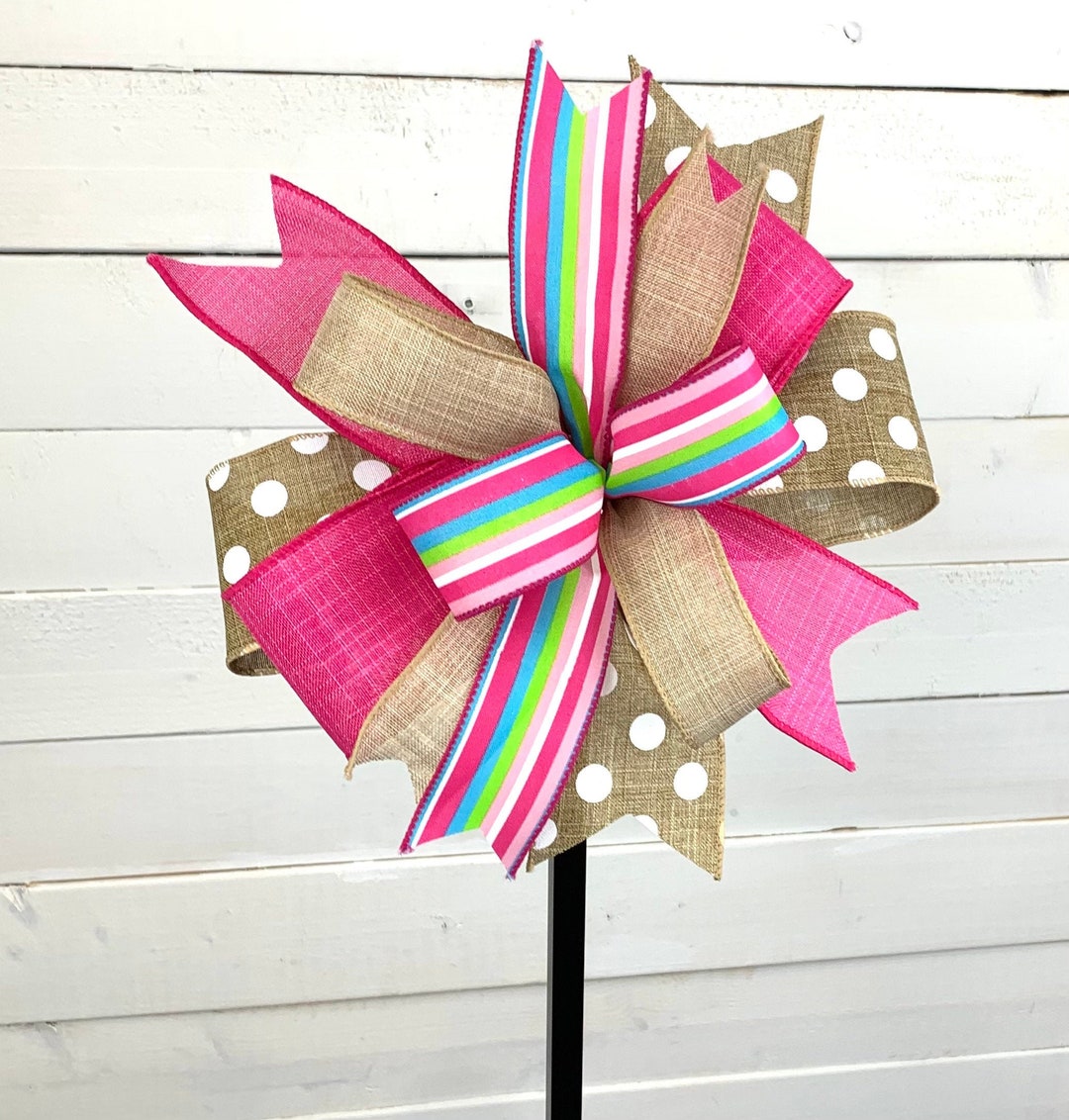 Spring Lantern Bow, Easter Lantern Bow, Summer Bow, Pink Lantern Bow ...